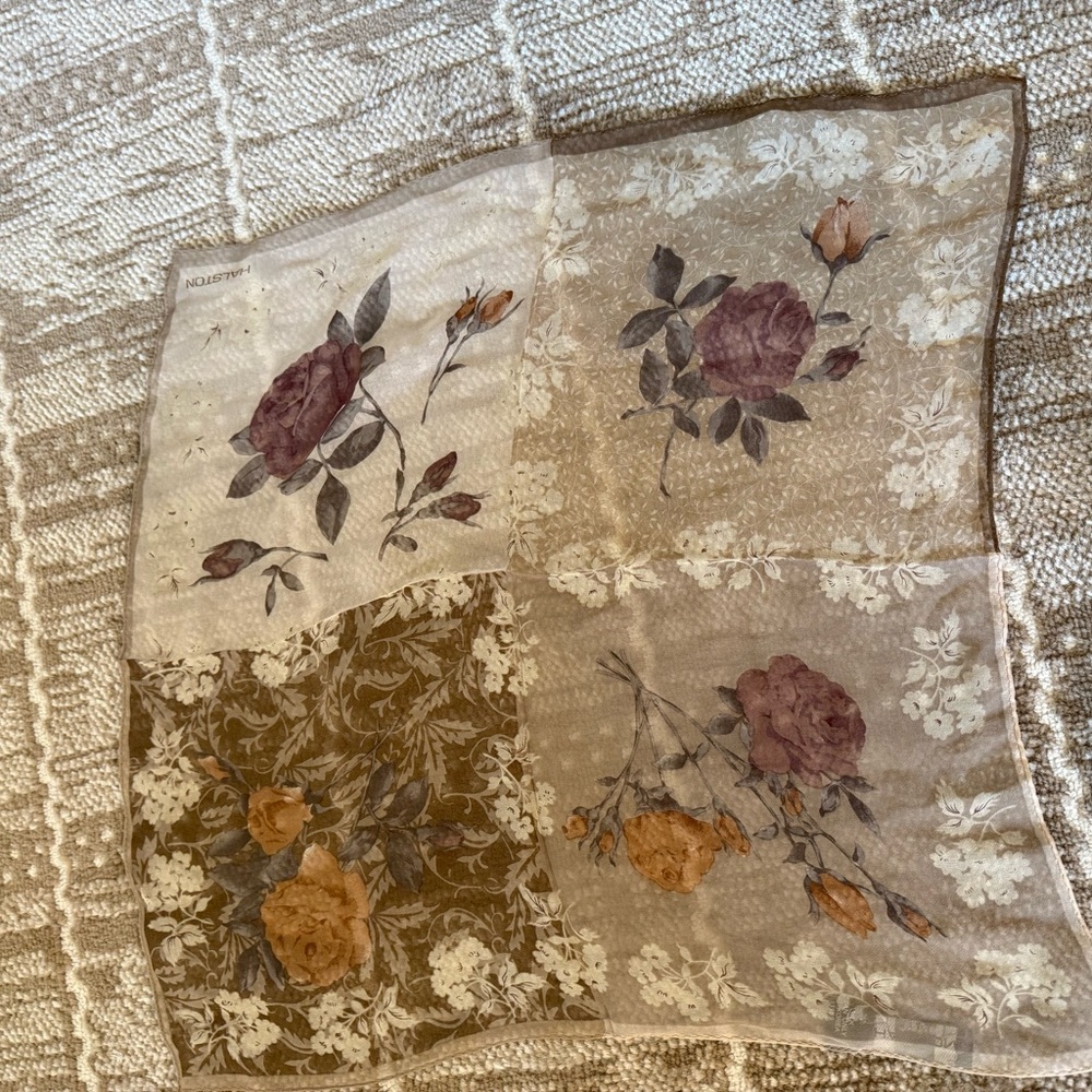Halston Heritage Floral Patchwork Accent Scarf